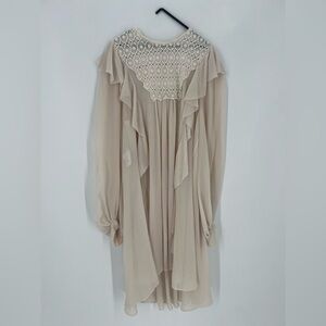Philosophy Di Lorenzo Serafini Crochet Yoke Ruffle Ethereal Boho Flowy Dress